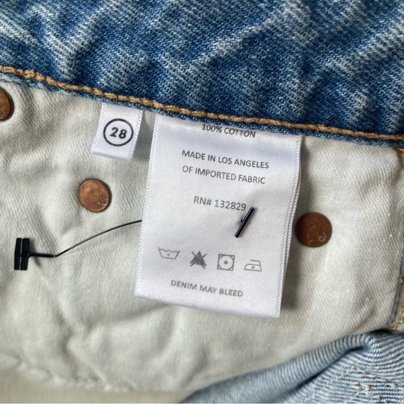 GRLFRND Helena Newport Blue Distressed High Rise Cut-Off Denim Shorts NWT Sz 28 - Picture 11 of 12